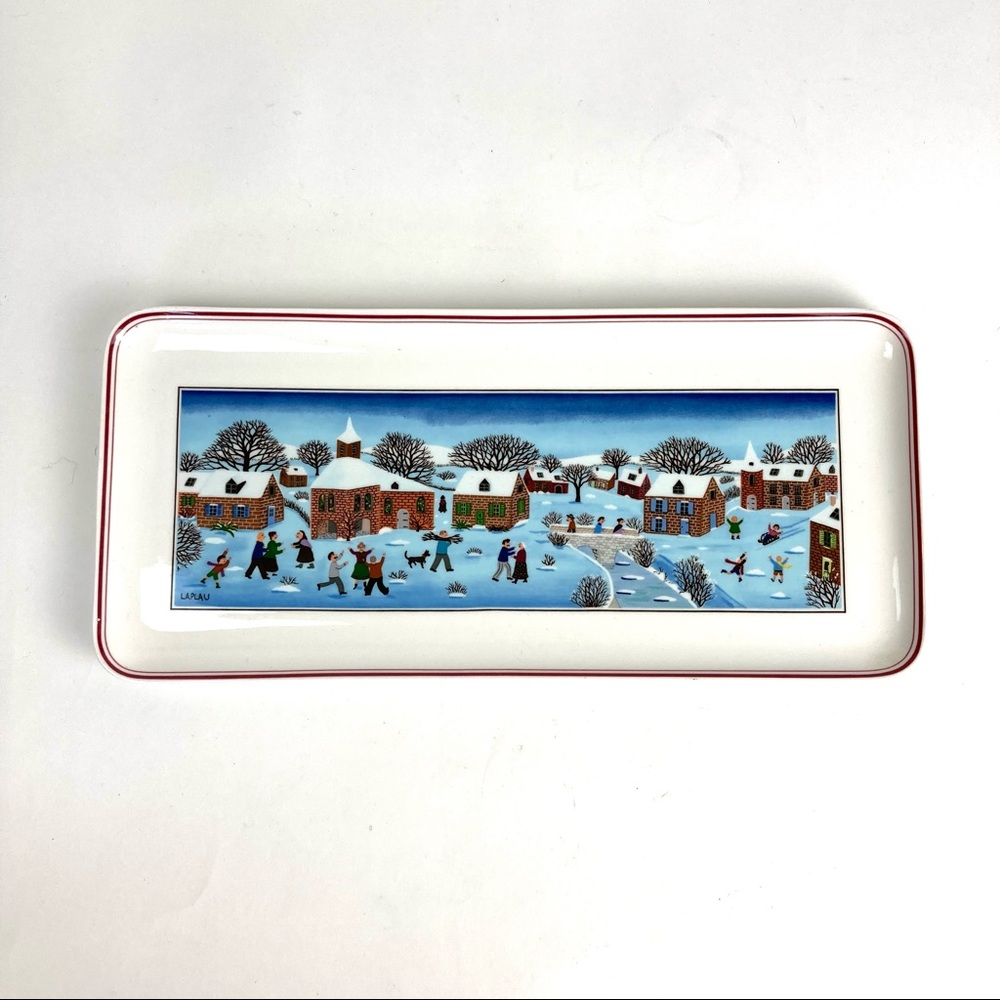 Villeroy & Boch NAIF CHRISTMAS 13.5" Large Sandwich Platter Tray Porcelain EUC